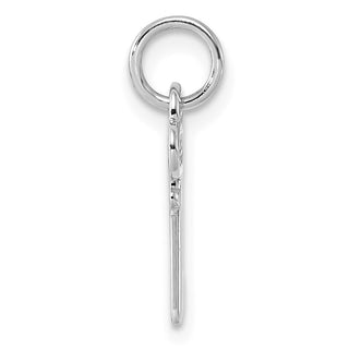 14k White Gold Letter W Key Charm