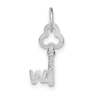 14k White Gold Letter W Key Charm