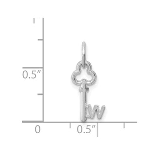 14k White Gold Letter W Key Charm
