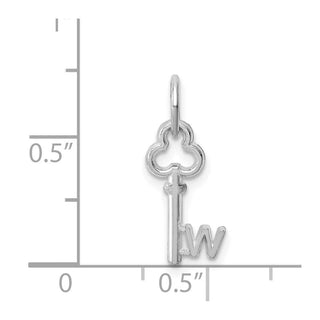 14k White Gold Letter W Key Charm