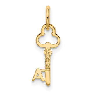 14k Yellow Gold Letter A Key Charm