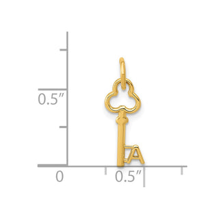 14k Yellow Gold Letter A Key Charm