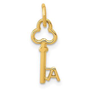 14k Yellow Gold Letter A Key Charm