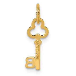 14k Yellow Gold Letter B Key Charm
