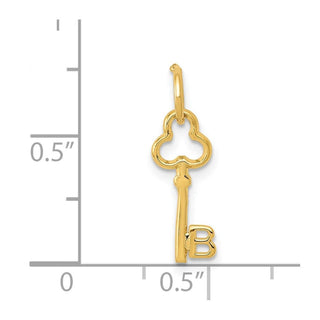 14k Yellow Gold Letter B Key Charm