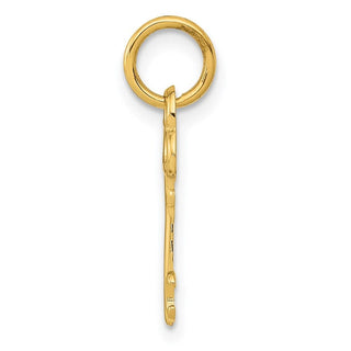 14k Yellow Gold Letter C Key Charm