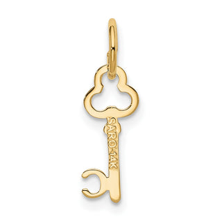14k Yellow Gold Letter C Key Charm