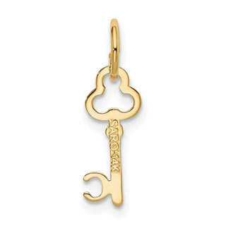 14k Yellow Gold Letter C Key Charm