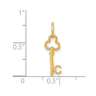 14k Yellow Gold Letter C Key Charm