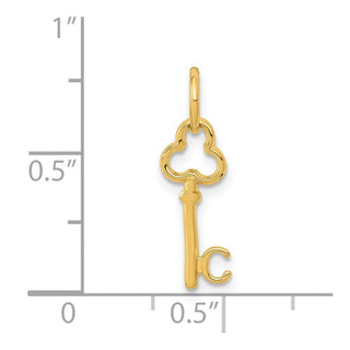 14k Yellow Gold Letter C Key Charm