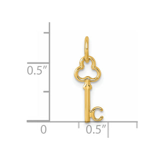 14k Yellow Gold Letter C Key Charm