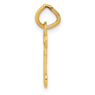 14k Yellow Gold Letter D Key Charm