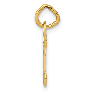 14k Yellow Gold Letter D Key Charm