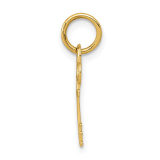 14k Yellow Gold Letter E Key Charm