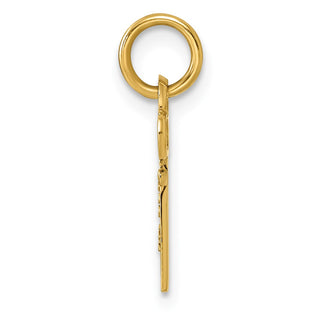 14k Yellow Gold Letter E Key Charm