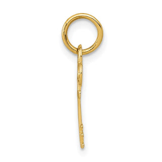 14k Yellow Gold Letter E Key Charm