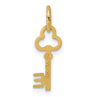 14k Yellow Gold Letter E Key Charm