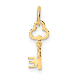 14k Yellow Gold Letter E Key Charm