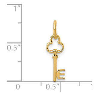 14k Yellow Gold Letter E Key Charm