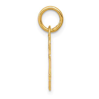 14k Yellow Gold Letter F Key Charm