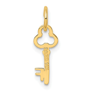 14k Yellow Gold Letter F Key Charm