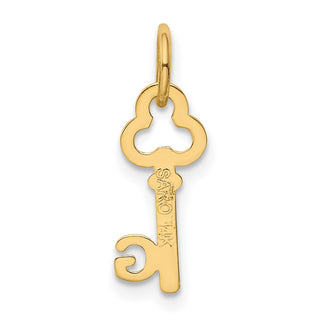 14k Yellow Gold Letter G Key Charm