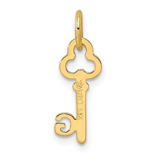 14k Yellow Gold Letter G Key Charm