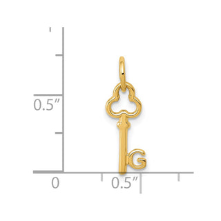 14k Yellow Gold Letter G Key Charm