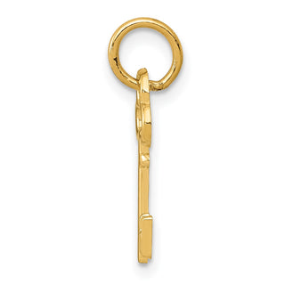 14k Yellow Gold Letter H Key Charm