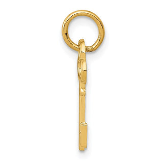 14k Yellow Gold Letter H Key Charm