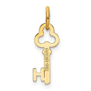 14k Yellow Gold Letter H Key Charm