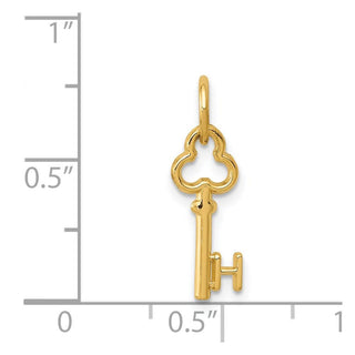 14k Yellow Gold Letter H Key Charm
