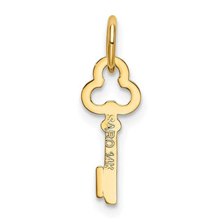 14k Yellow Gold Letter I Key Charm K3442I
