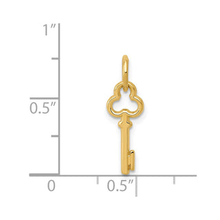 14k Yellow Gold Letter I Key Charm K3442I