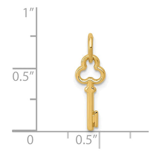14k Yellow Gold Letter I Key Charm K3442I