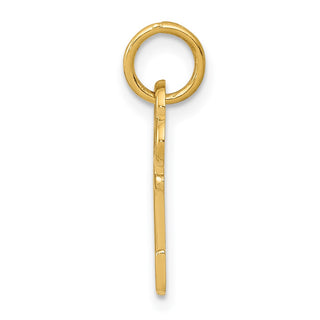 14k Yellow Gold Letter J Key Charm