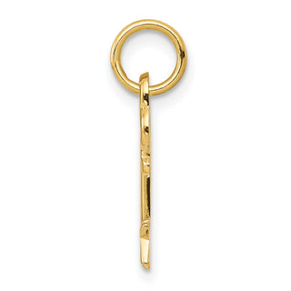 14k Yellow Gold Letter K Key Charm