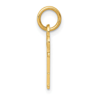 14k Yellow Gold Letter L Key Charm