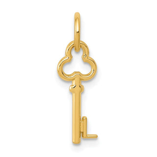 14k Yellow Gold Letter L Key Charm