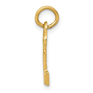 14k Yellow Gold Letter M Key Charm