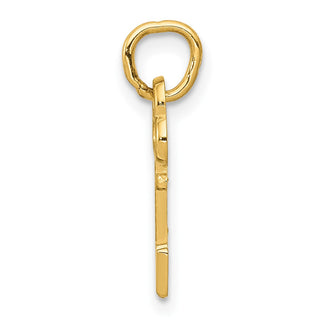 14k Yellow Gold Letter N Key Charm