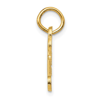14k Yellow Gold Letter O Key Charm