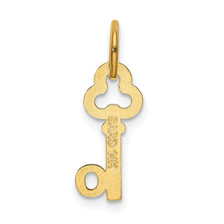 14k Yellow Gold Letter O Key Charm
