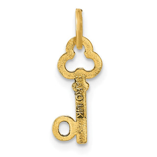 14k Yellow Gold Letter O Key Charm