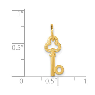 14k Yellow Gold Letter O Key Charm