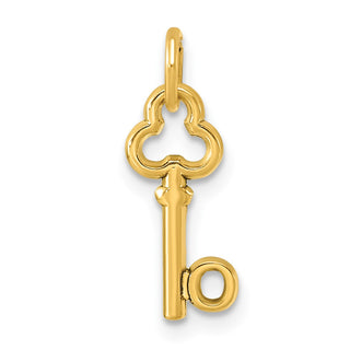 14k Yellow Gold Letter O Key Charm