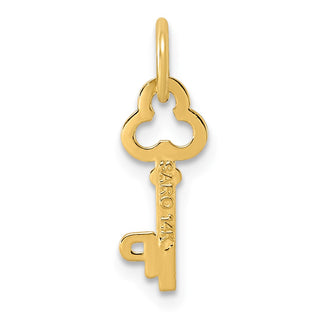 14k Yellow Gold Letter P Key Charm