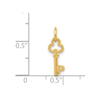 14k Yellow Gold Letter P Key Charm