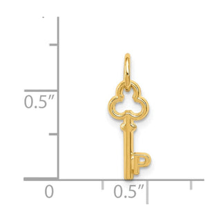 14k Yellow Gold Letter P Key Charm