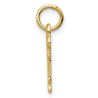14k Yellow Gold Letter R Key Charm